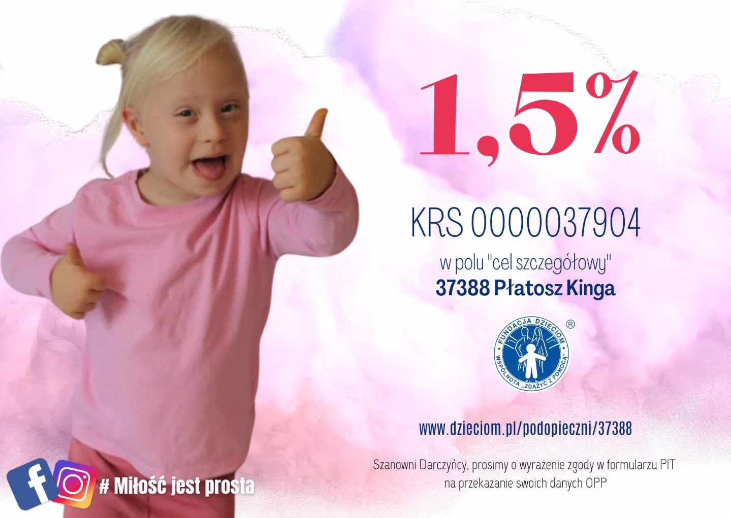 Poznajcie Kingę! A jak chcecie pomóc – to teraz naprawdę proste – tak jak “Miłość jest prosta” :)