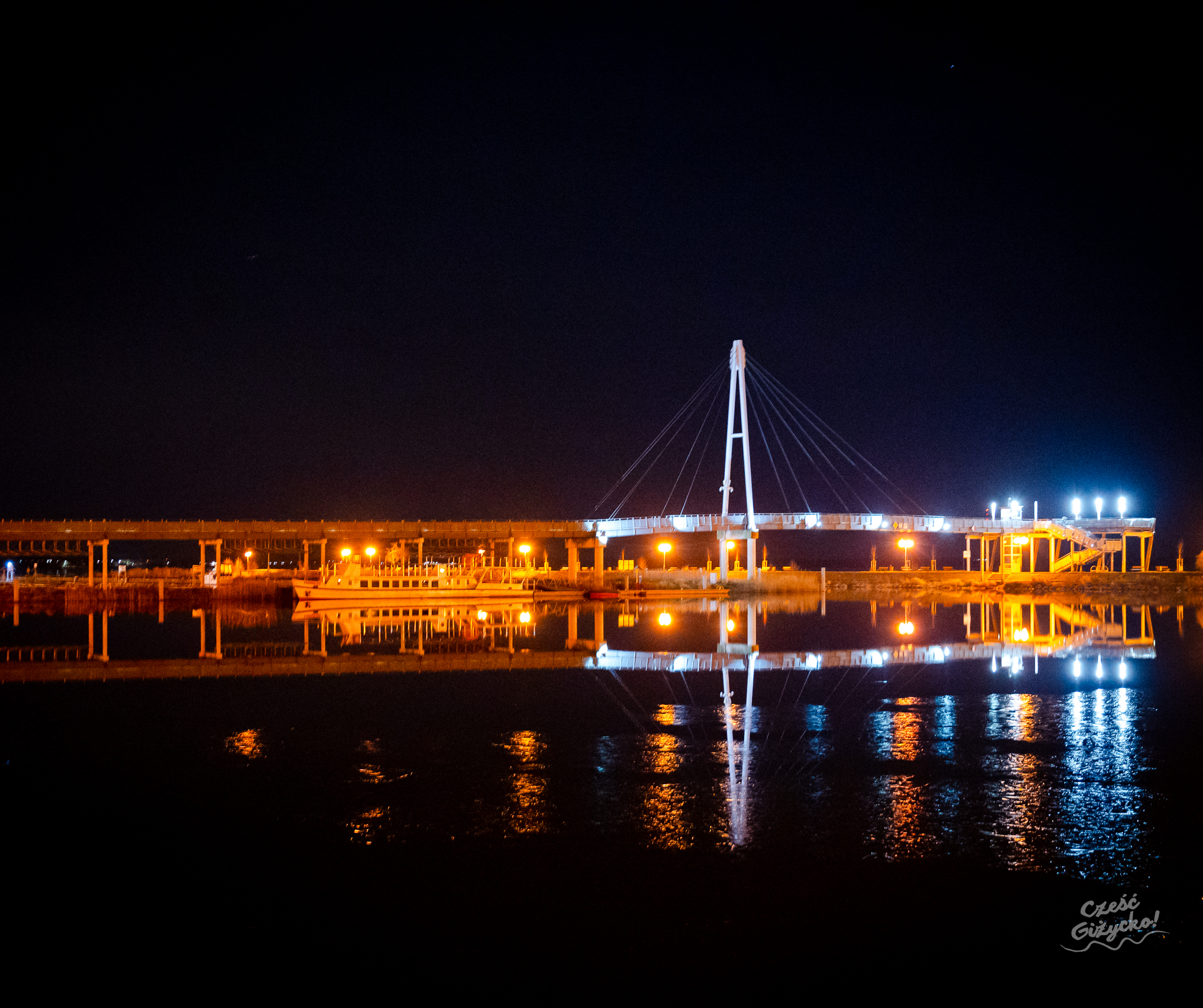 Giżycko nocą – luty 2025