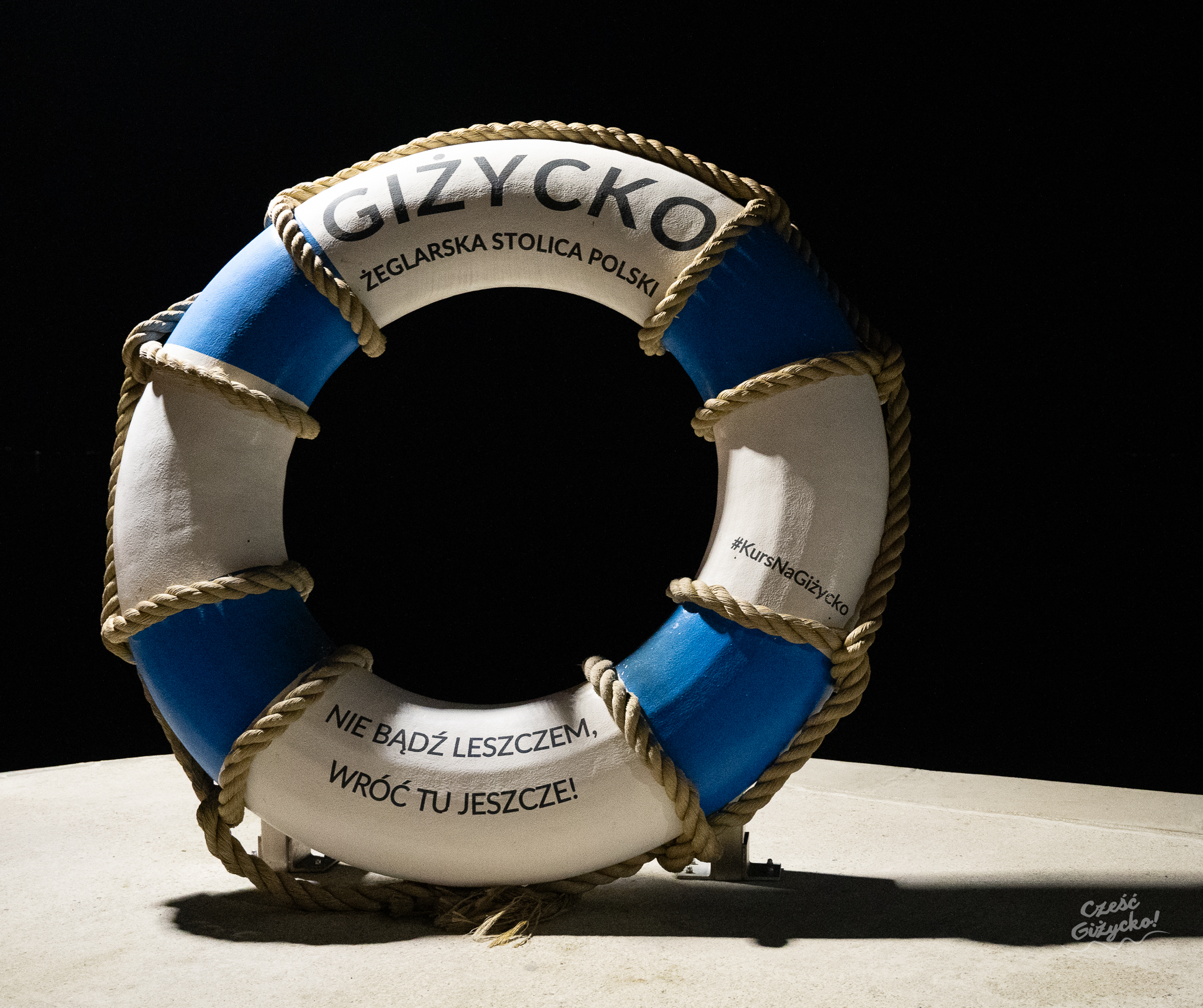 Giżycko nocą – luty 2025