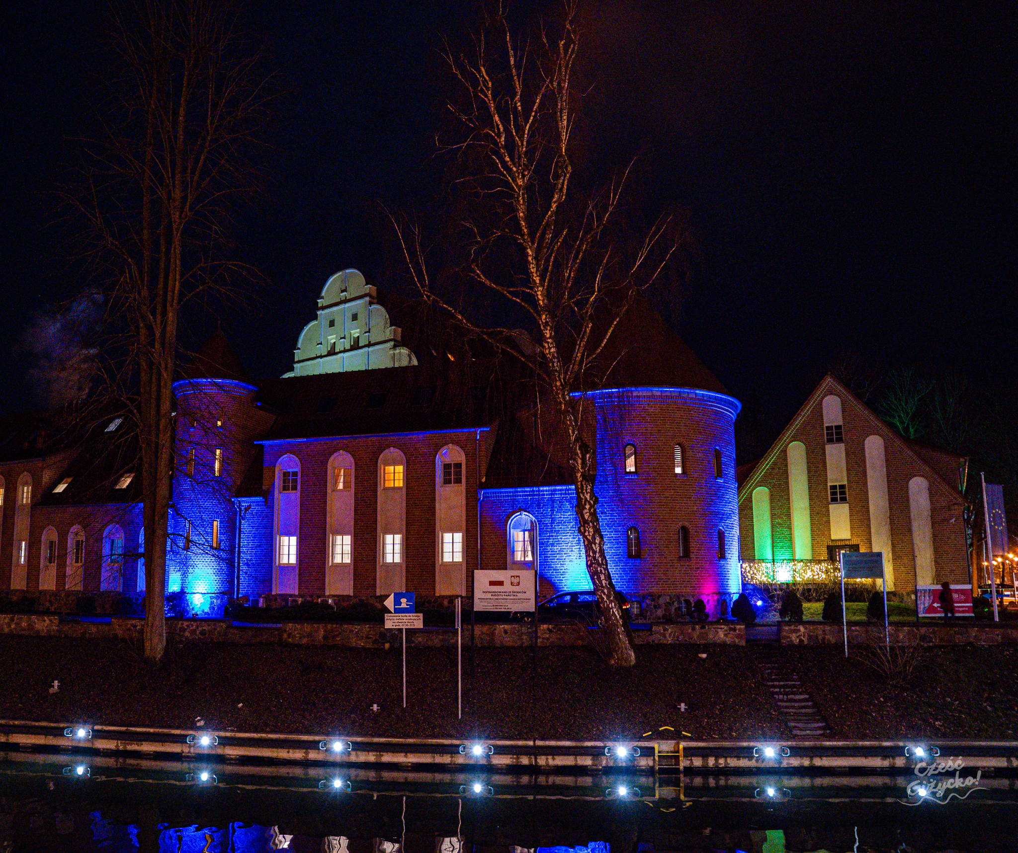 Giżycko nocą – luty 2025
