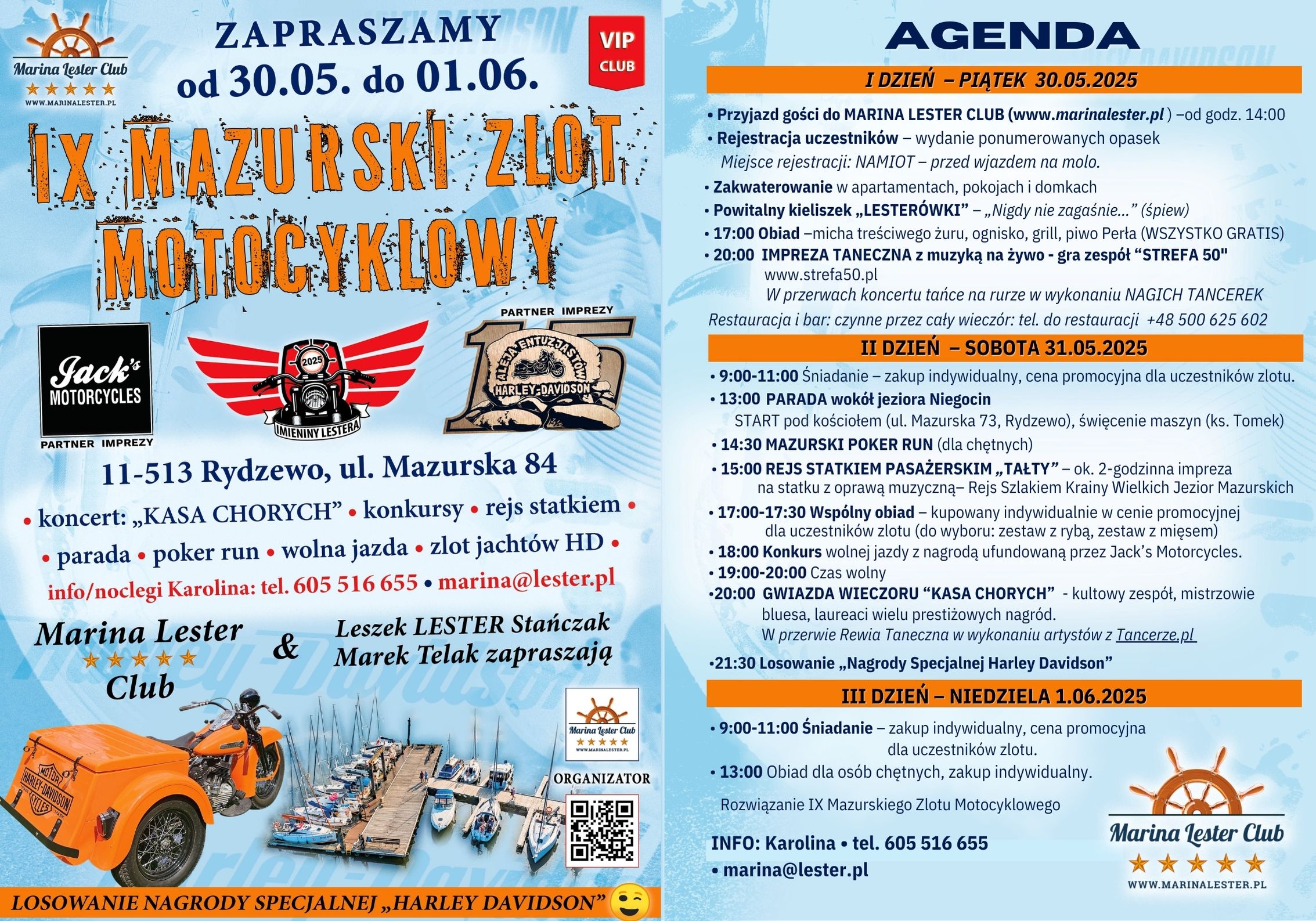 IX Zlot Harley Davidson, 30.05-1.06.2025, Marina Lester Club, Rydzewo