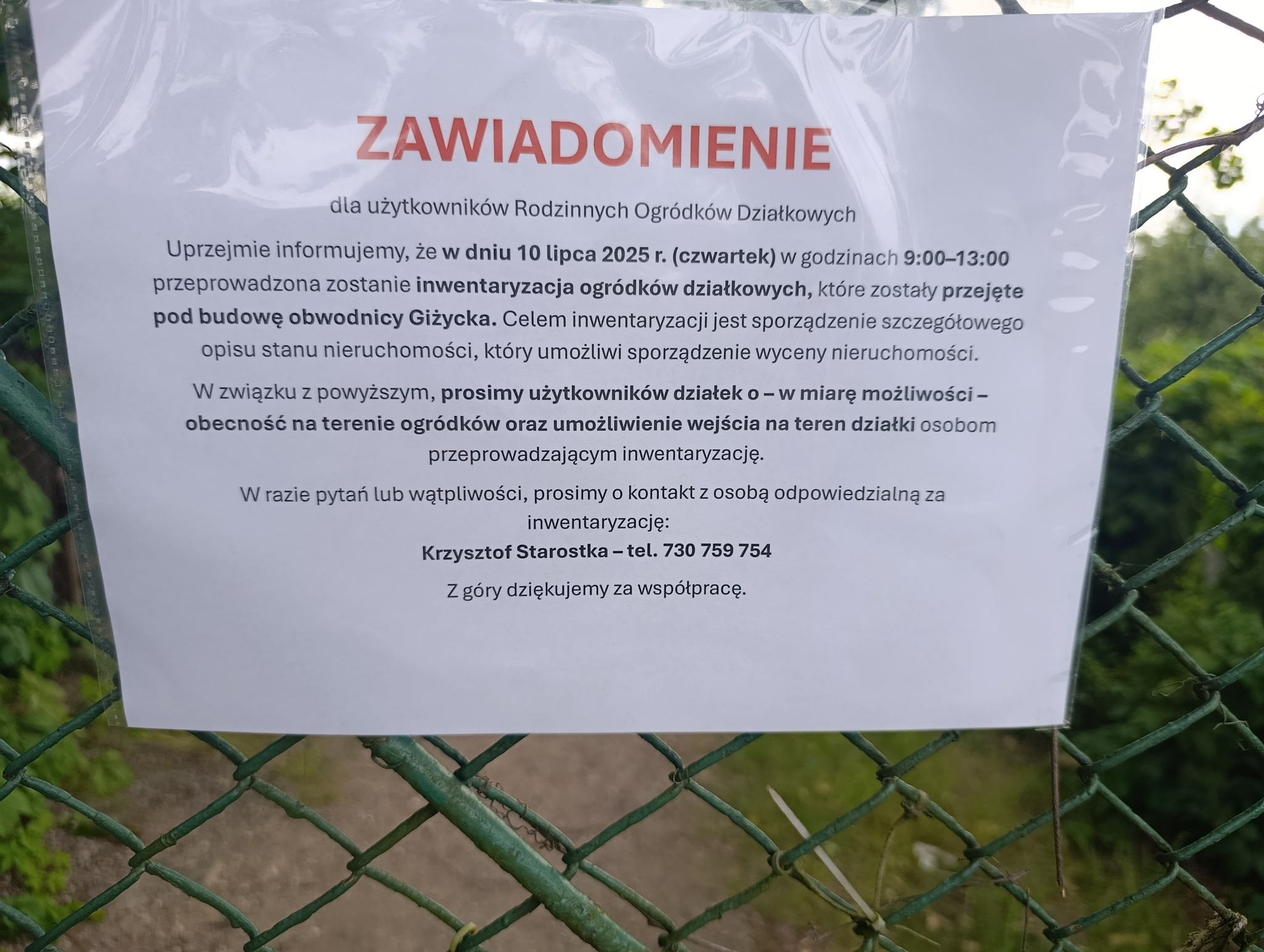 Chaos informacyjny wokół likwidacji ogródków działkowych w Giżycku