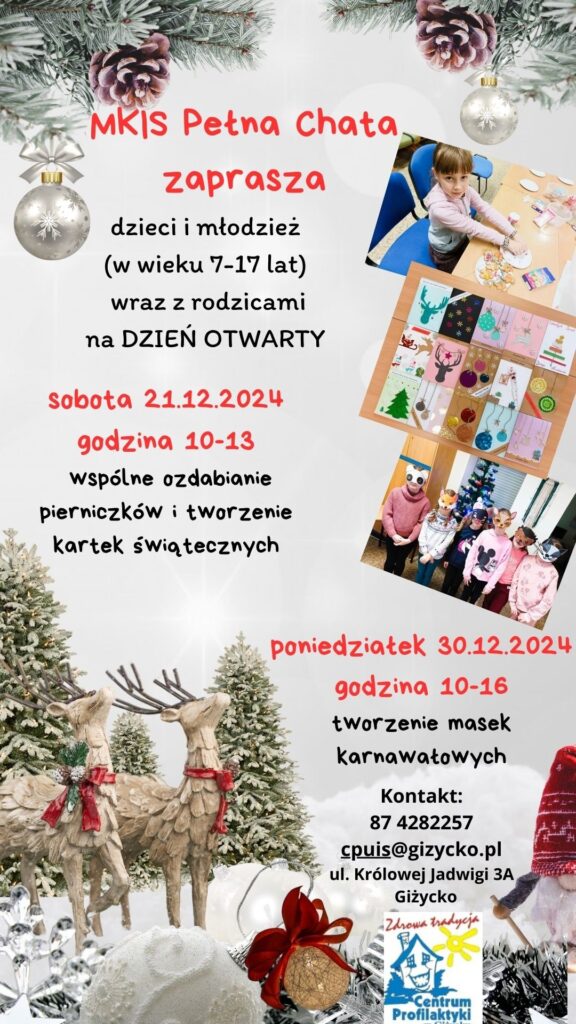 Dzień otwarty i warsztaty w Pełnej Chacie, 21.12.2024