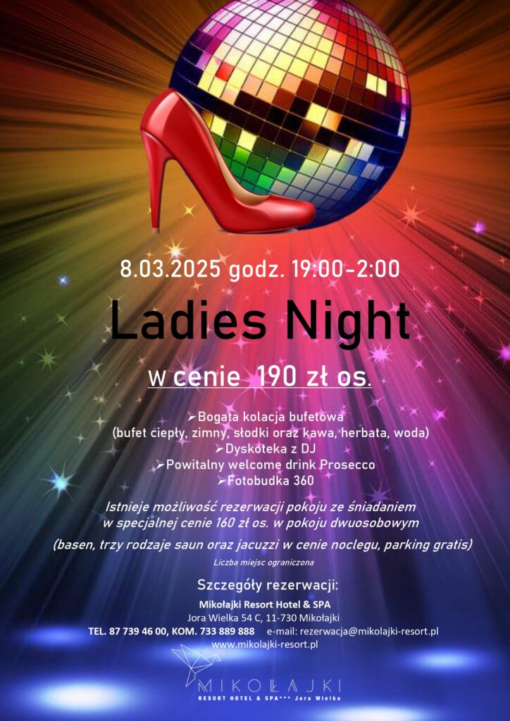LADIES NIGHT, 8.03.2025, Mikołajki Resort Hotel & SPA