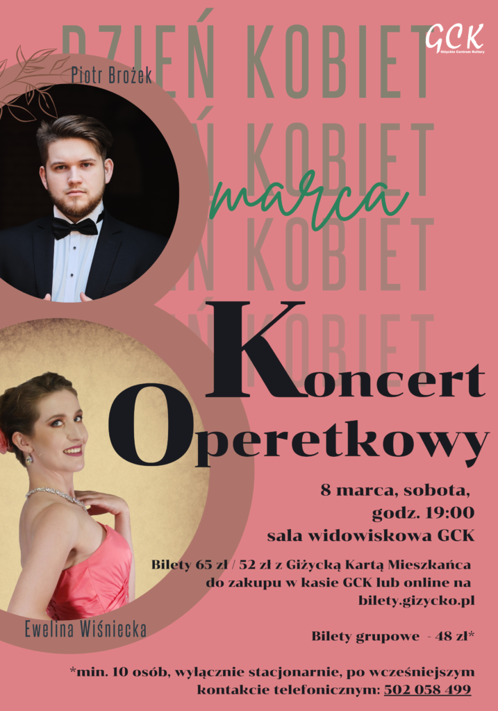 Kulturalny Dzień Kobiet – Koncert Operetkowy, 8 marca 2025, GCK