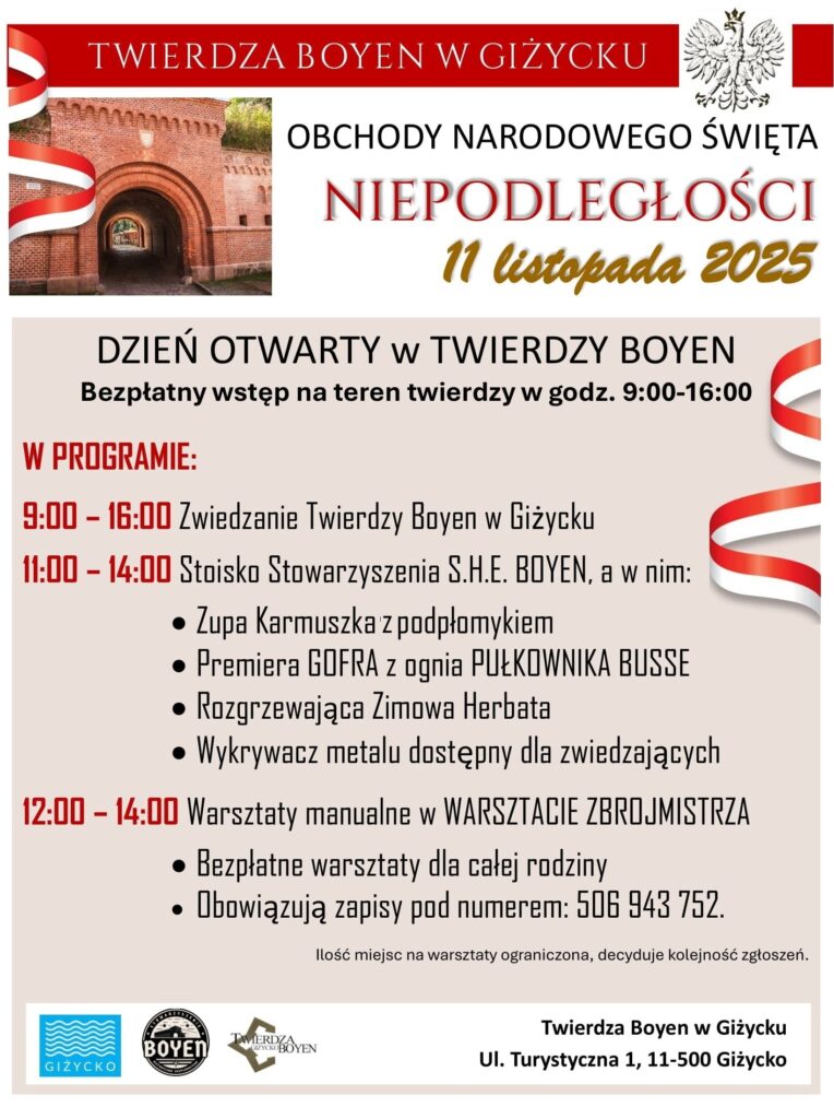 📅 11.11.2025📍 Twierdza Boyen Giżycko11 listopada w Twierdzy Boyen