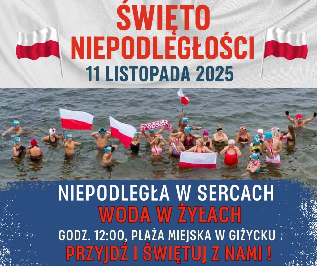 📅 11.11.2025📍 Plaża Miejska Giżycko11 listopada z Giżyckim Klubem Morsów Zimny Ptak