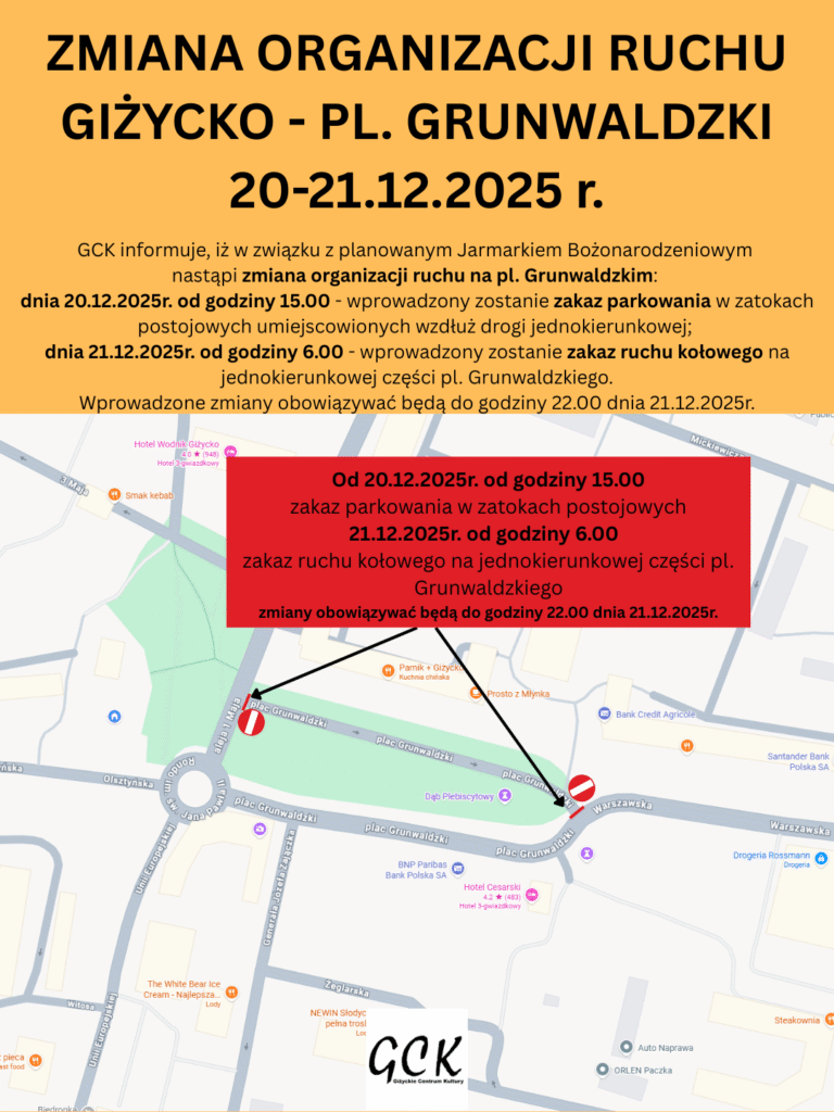 Zmiana organizacji ruchu na pl. Grunwaldzkim podczas Jarmarku Bożonarodzeniowego