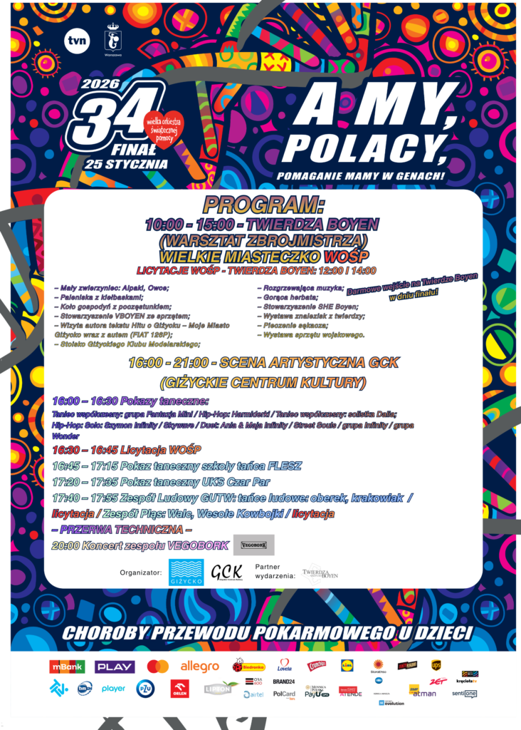 📅 25.01.2026📍 Twierdza Boyen / GCK34. Finał WOŚP w Giżycku